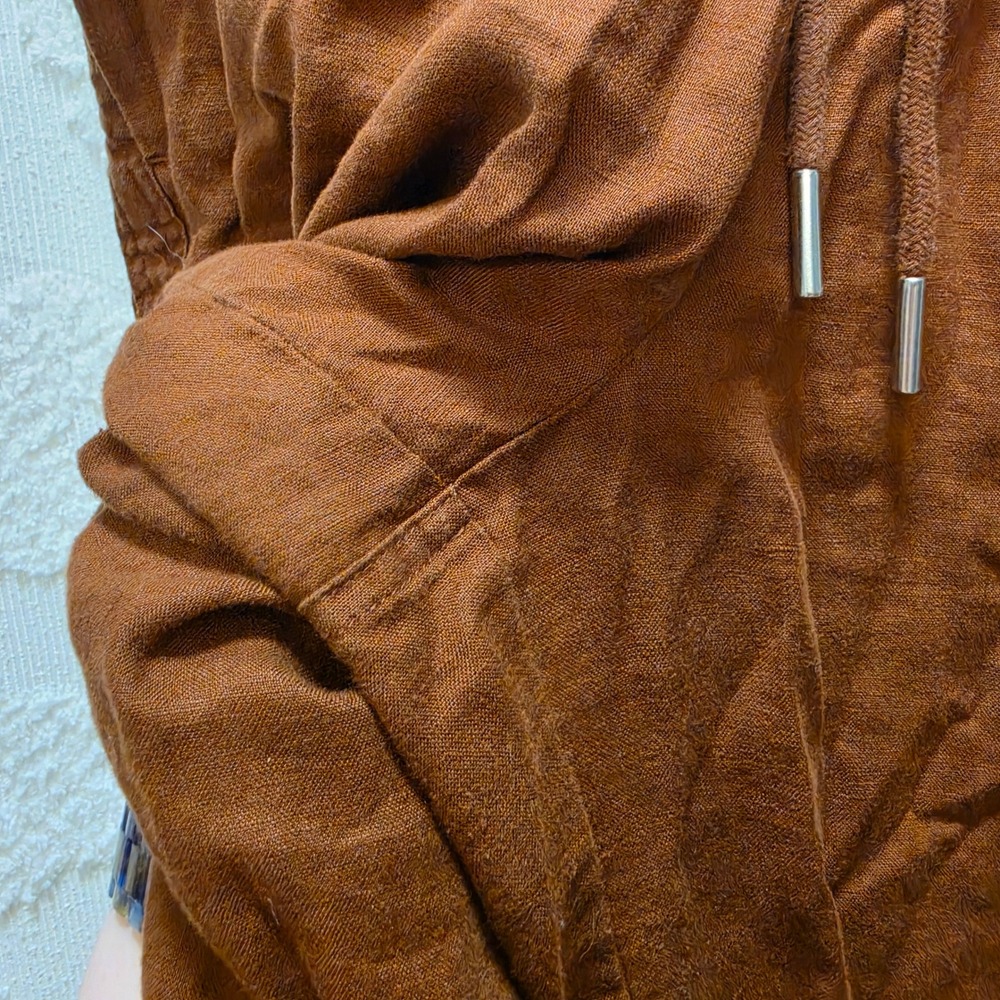 Quince Womens Brown 100% European Linen Wide Leg Drawstring Pants Size Large - Picture 6 of 9